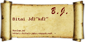 Bitai Jákó névjegykártya